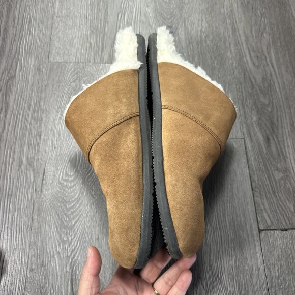 Mens Alfons Orthotic Comfort Slipper Size 11 Brown Suede Sherpa Lined Shoe main image 6